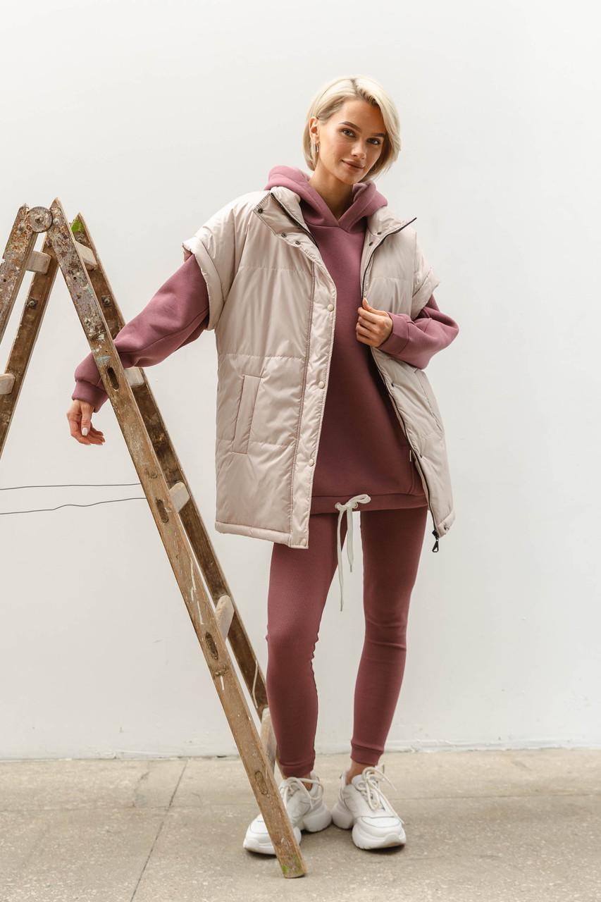 Жилет женский S-M Бежевый (1926797714) - фото 2 Жилет женский S-M Бежевый (1926797714) - фото 2