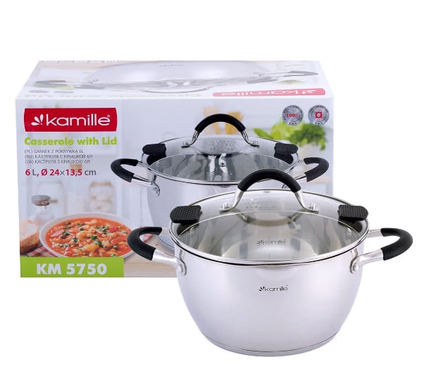 Кастрюля с крышкой Kamille 6 л (KM-5750) Кастрюля с крышкой Kamille 6 л (KM-5750)