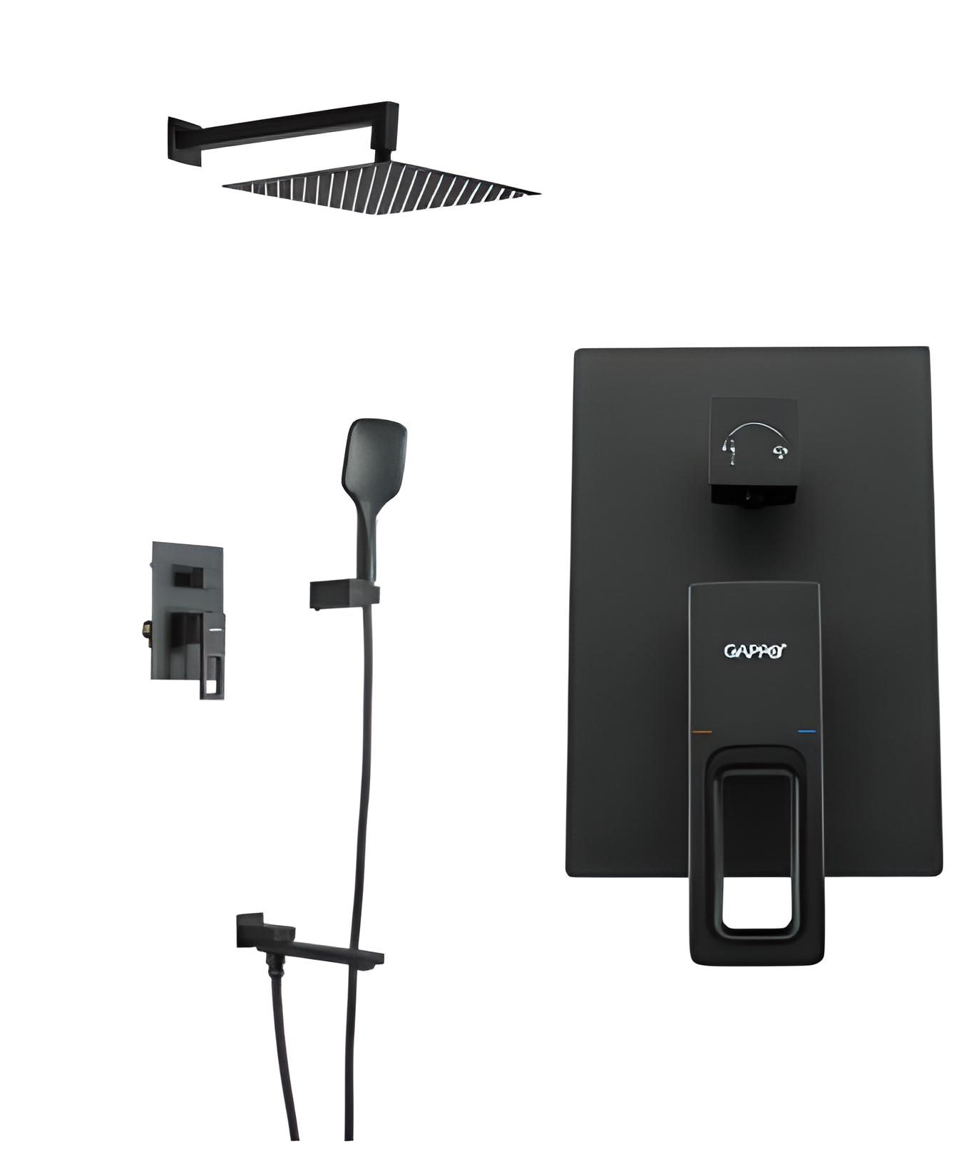 Душевая система встраиваемая Gappo G17 G7117-6 излив-переключатель на лейку 3-функции Черный Душевая система встраиваемая Gappo G17 G7117-6 излив-переключатель на лейку 3-функции Черный