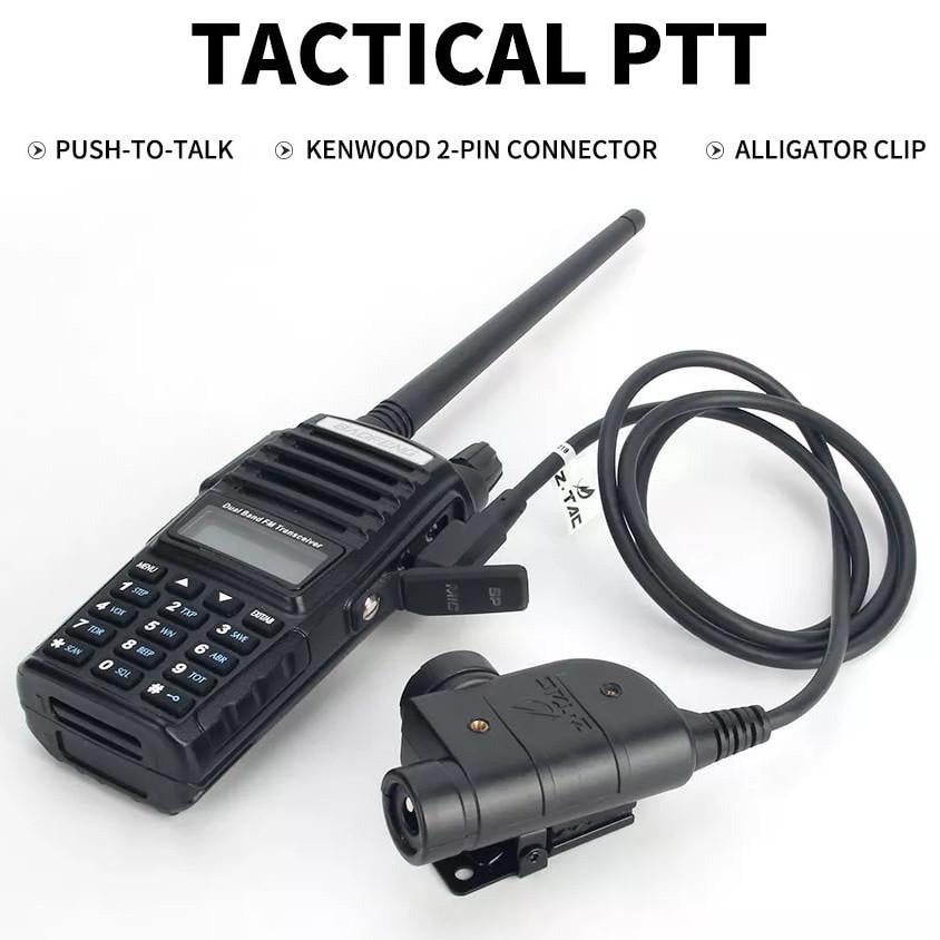 Тангенту кнопка PTT для рацій Kenwood/Baofeng ZP125-KEN Military 2 pin (15001e) - фото 6