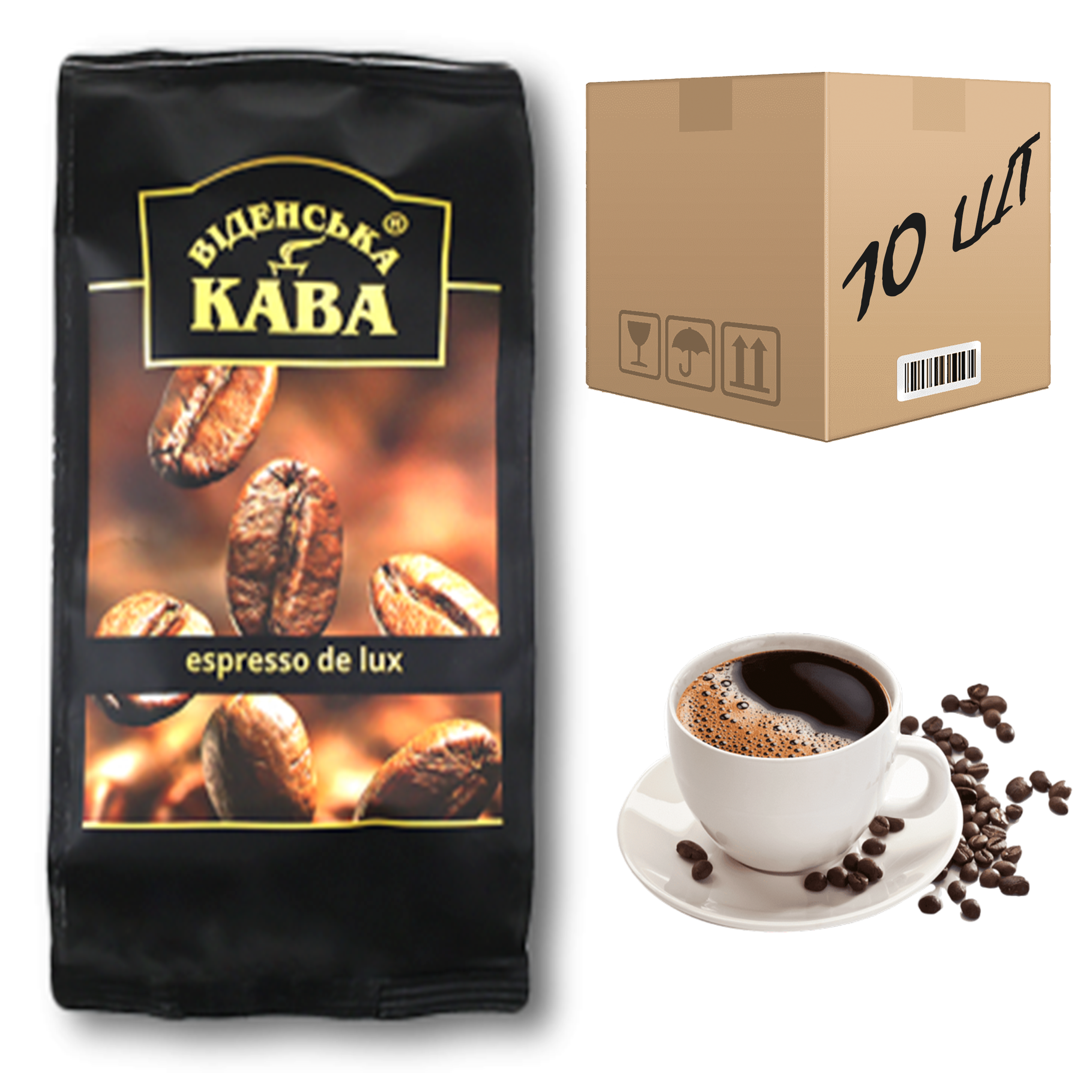 Кофе в зернах Венский кофе Espresso de lux 500 г 10 уп. (opt11250)