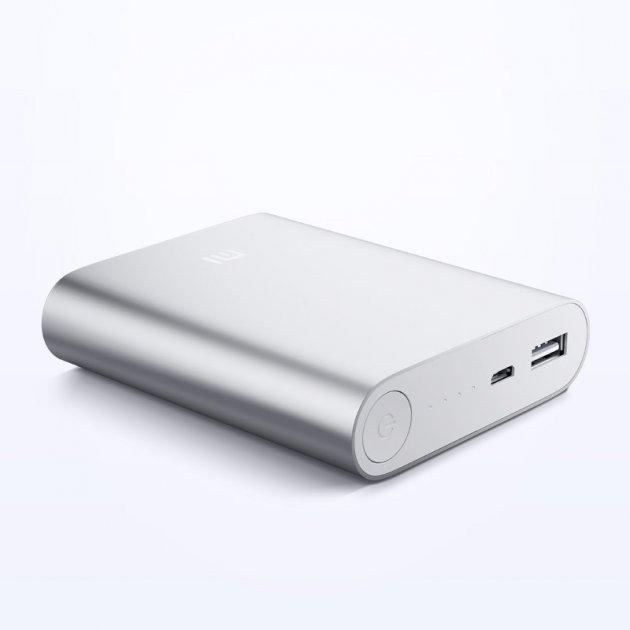 Мобильная батарея Power bank металлическая 10400 mAh Серый