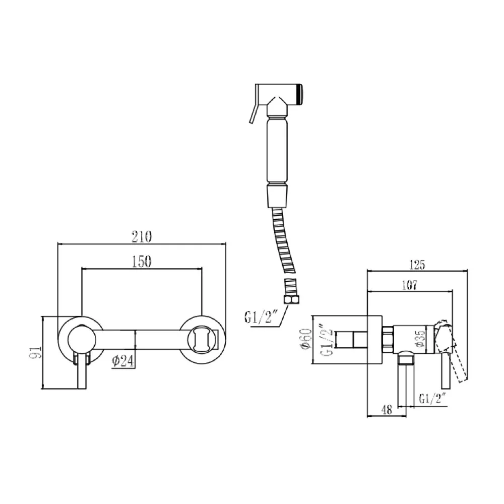 Душ гигиенический Wezer EKO9A-01-BLACK - фото 2 Душ гигиенический Wezer EKO9A-01-BLACK - фото 2
