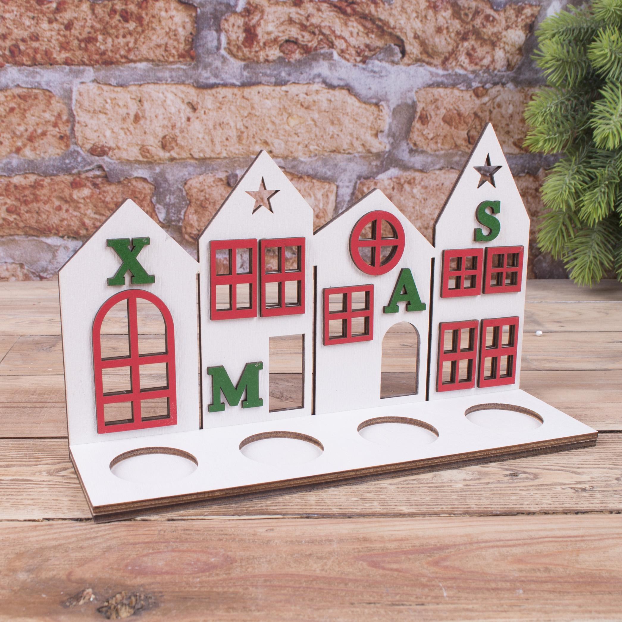 Подсвечник Домики xmas 25 см (3657)