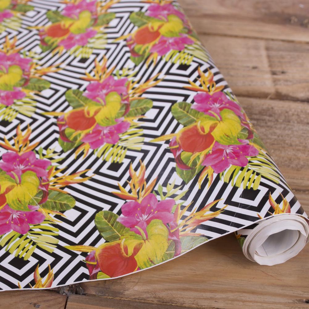 Бумага для подарков Цветы 70 см 10 м (468-109)