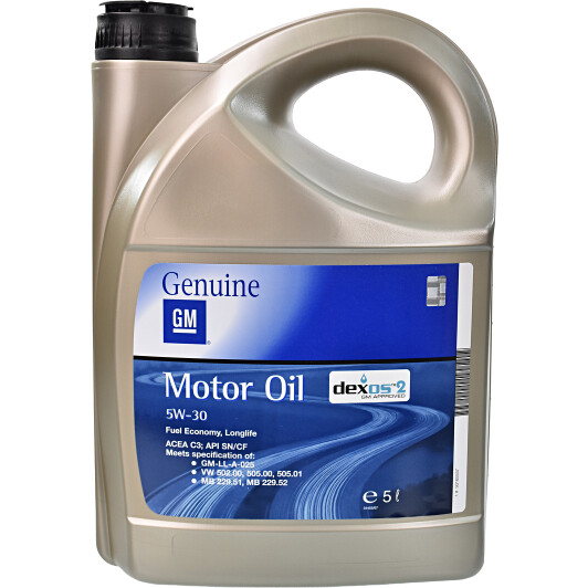 Моторное масло GM Dexos 1 Longlife C3 SN/CF 5W-30 5 л (93165557)