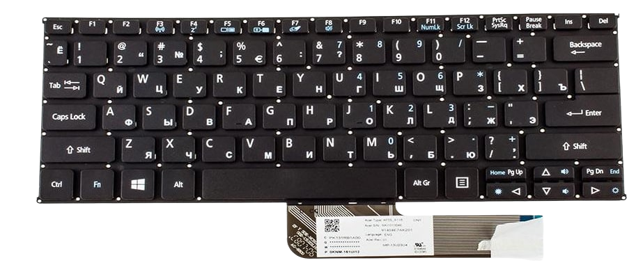 Клавиатура для ноутбука Acer Aspire SW512-52 SW512-52P матовая (NK.I1213.04S)