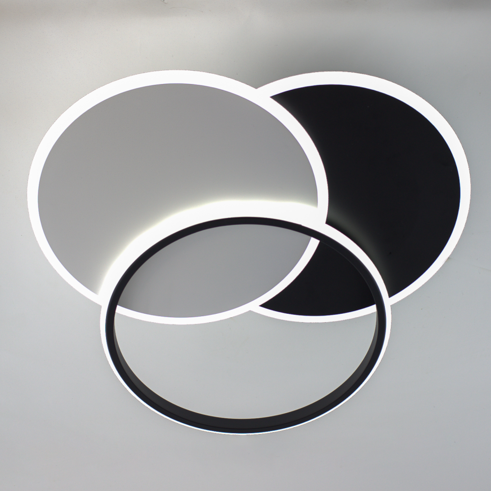 Люстра ESLLSE VEGA TRIPLE 3R с пультом 70 Вт 490х490х60 мм Черно-белый (2608902708)