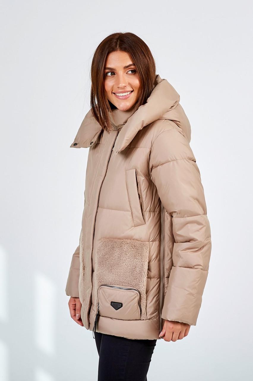 Пуховик зимовий короткий Lora Duvetti р. 44 Капучиновий - фото 5 Пуховик зимовий короткий Lora Duvetti р. 44 Капучиновий - фото 5