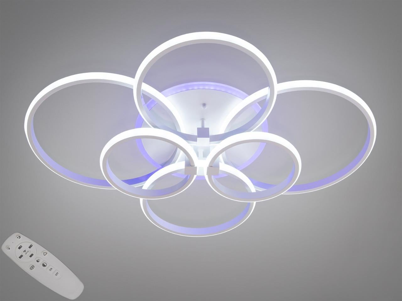 Люстра потолочная светодиодная Diasha 80W 4 Кольца Черный (2989250580)