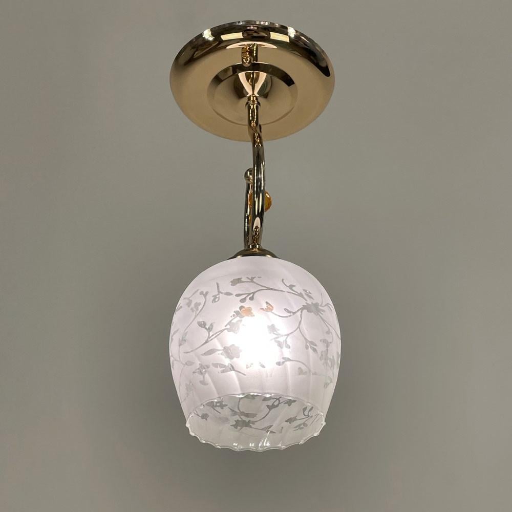 Светильник с цветочным узором на золотом плафоне (6368/1 A GD)