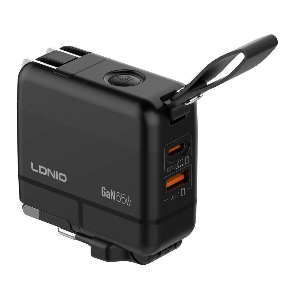 Зарядное устройство сетевое LDNIO Q2618 GAN 65W Type-C to Type-C Черный (2667505044)