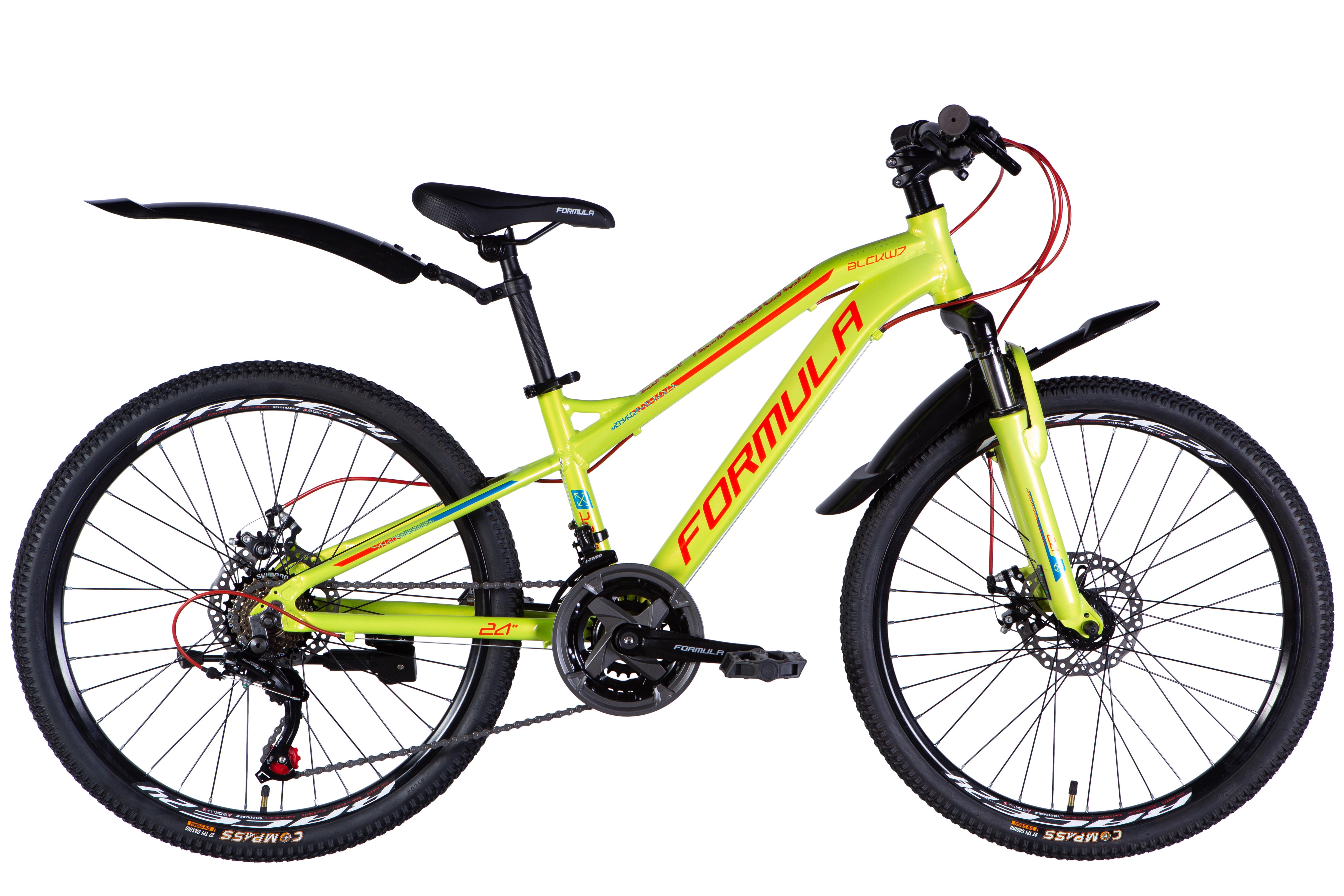 Велосипед Formula 2025 BLACKWOOD 1.0 DD FR AL 24" рама 12,5" Зеленый с красным (OPS-FR-24-424)