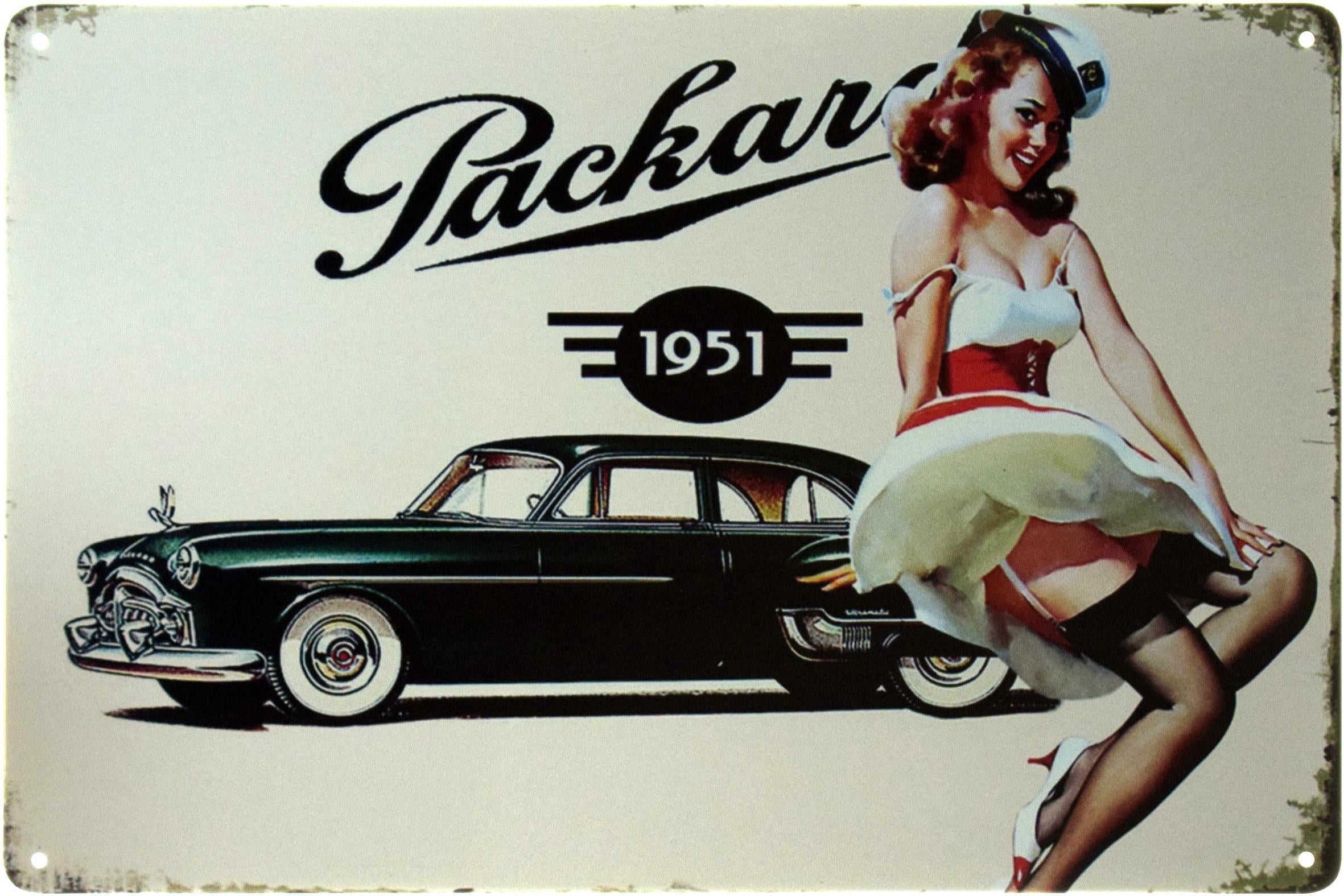 Табличка металлическая Cadillac Packard 1951 Pin Up 20x30 см
