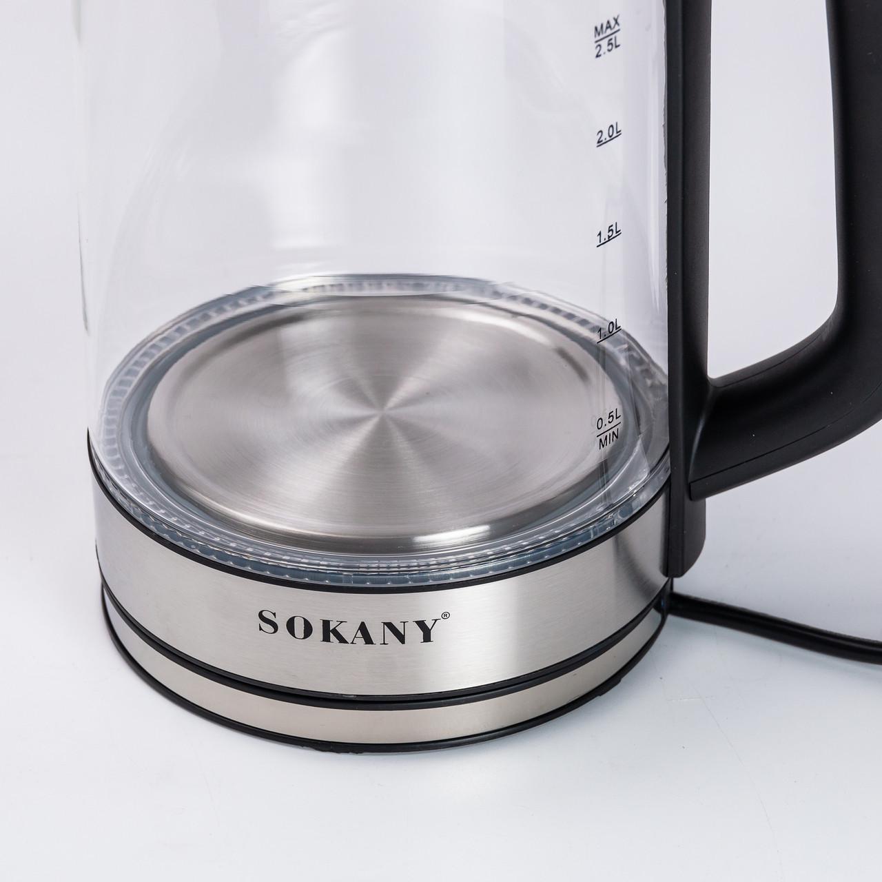 Чайник электрический Sokany SK-09013 2,5 л Прозрачный (4899) - фото 11 Чайник электрический Sokany SK-09013 2,5 л Прозрачный (4899) - фото 11