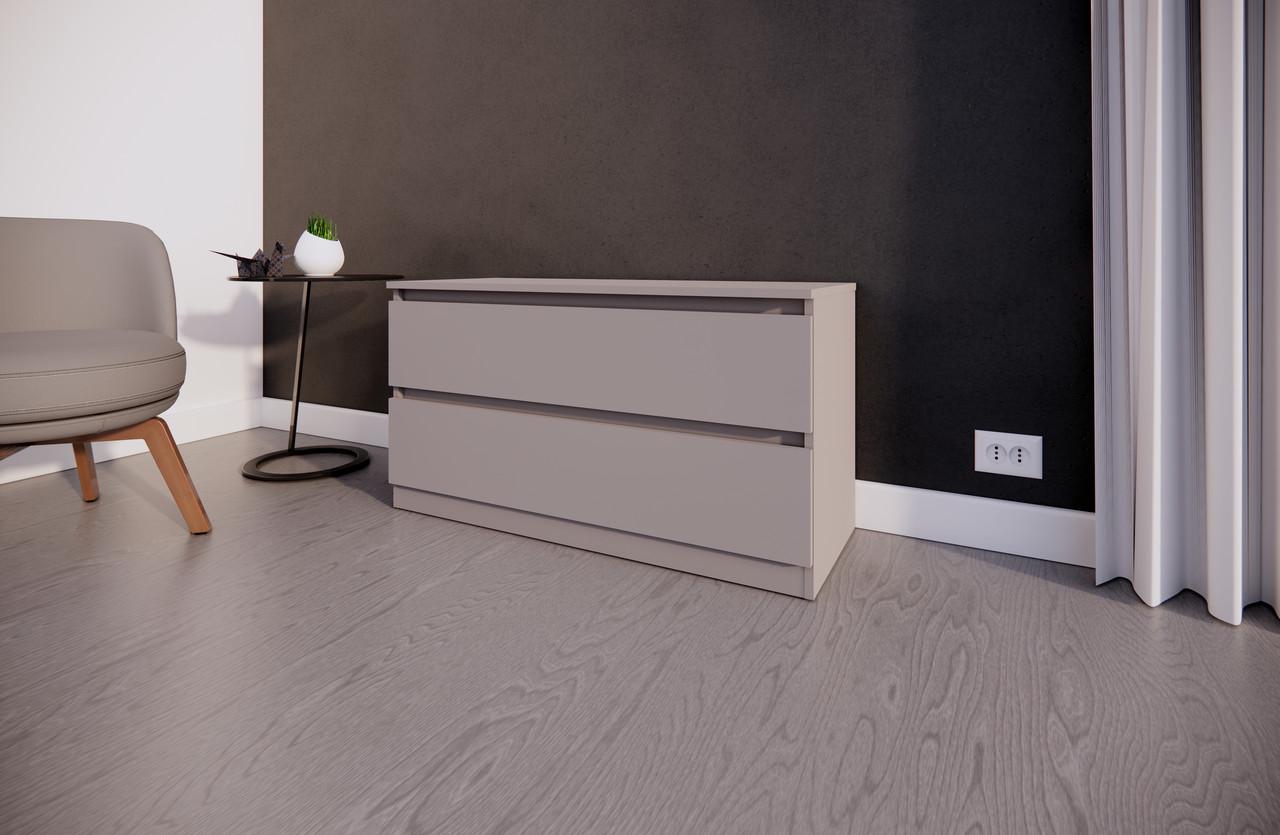 Комод MEBEX на 2 ящика 100х40х54,4 см Серый светлый (VM2B1000LG) - фото 2 Комод MEBEX на 2 ящика 100х40х54,4 см Серый светлый (VM2B1000LG) - фото 2