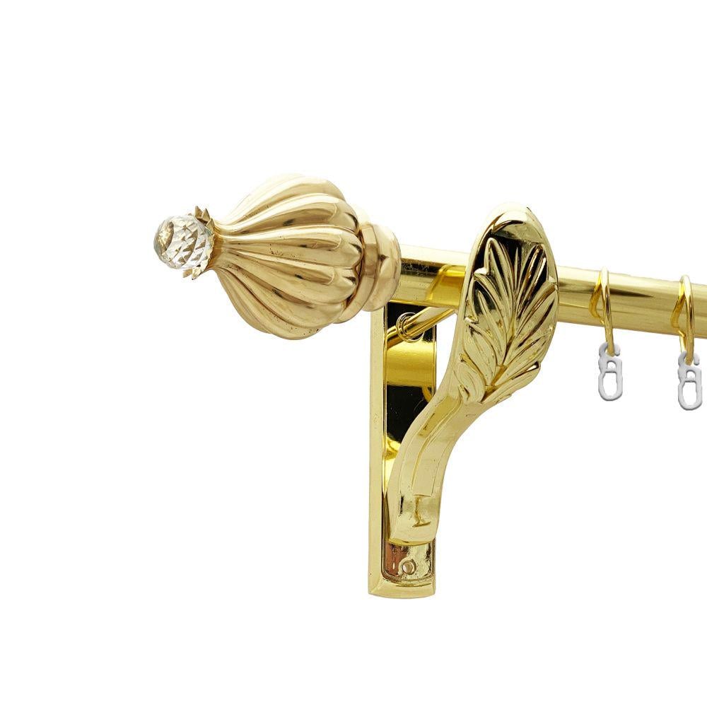 Карниз Orvit Таджа-Кристал металевий однорядний ретро гладка труба кільце металеве 25 мм 200 см Золото (00-00021716)