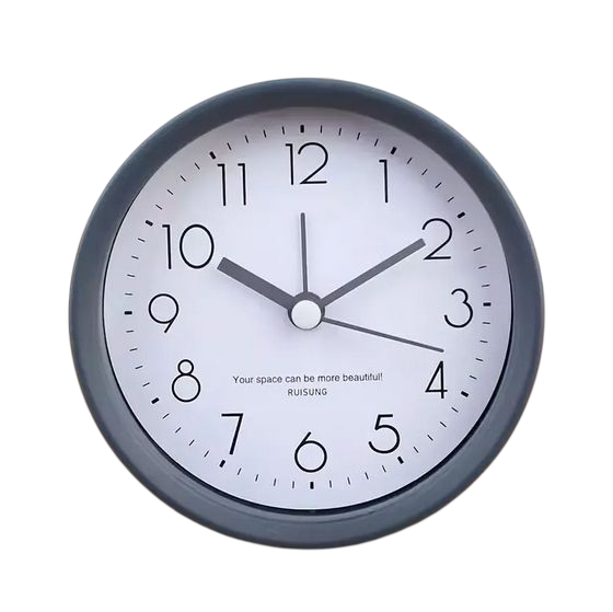 Часы настольные с будильником от батареи АА Серый (RW-07S)