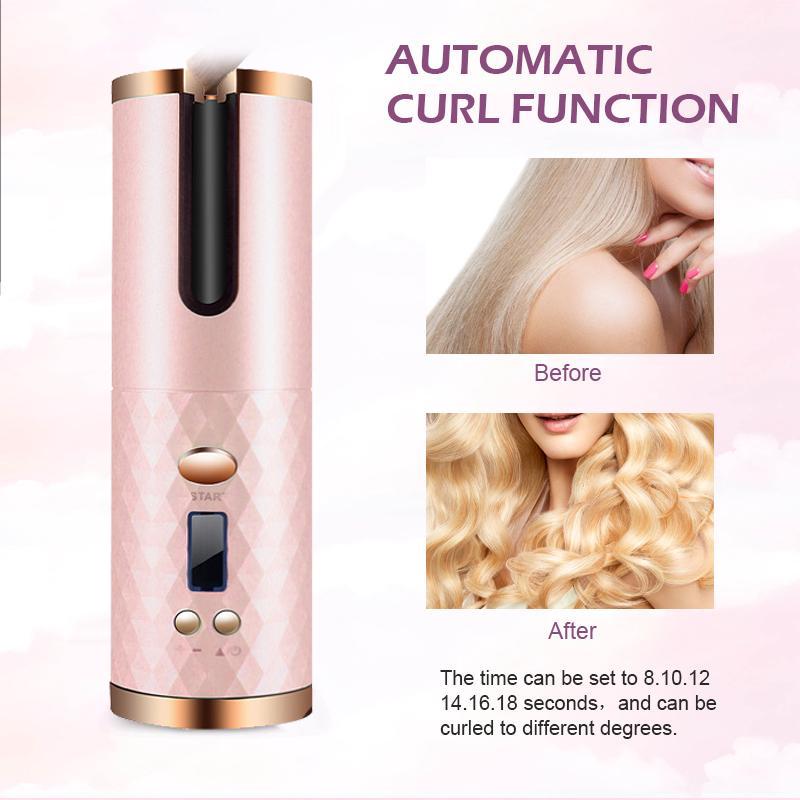 Бездротова плойка Hair Curler автоматична з акумулятором Бежевий - фото 4