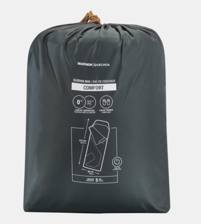 Мішок спальний Quechua для кемпінгу 215x80 см Зелений - фото 3 Мішок спальний Quechua для кемпінгу 215x80 см Зелений - фото 3