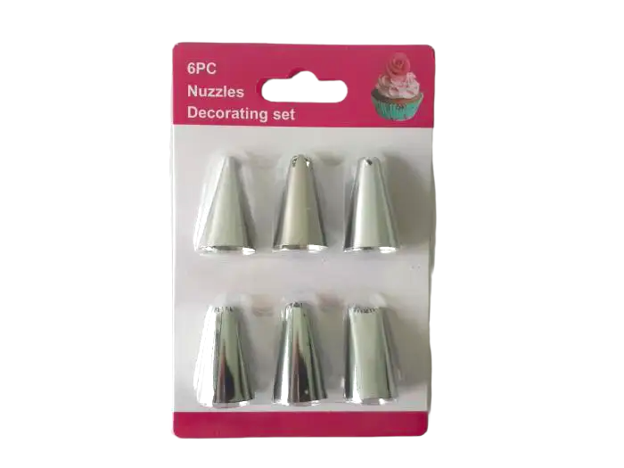 Набор кондитерских насадок для крема и украшения тортов из нержавеющей стали 6 шт. D 1,8 см H 3 см (17809)