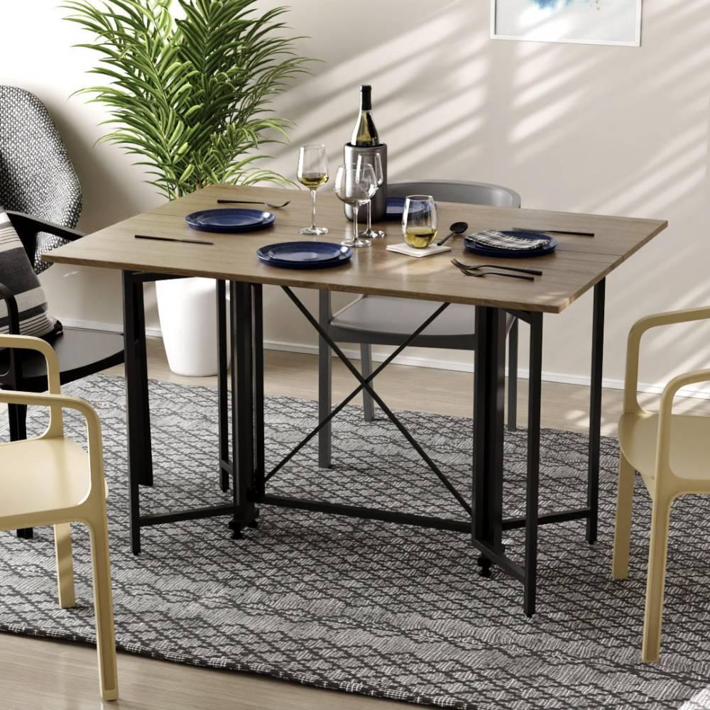 Стол-книга трансформер Ferrum-decor Спайдер металл/ДСП 16 мм 750x1150x880 мм Черный/Дуб Сонома Трюфель (FRD-105092)