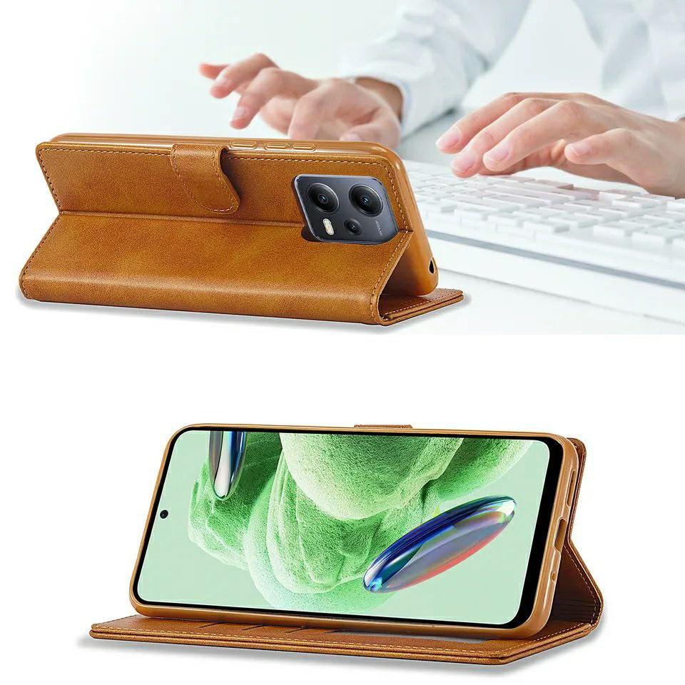 Чохол книжка iMeeke для Xiaomi Redmi Note 13 Pro / Poco M6 Pro Коричневий (89566) - фото 3 Чохол книжка iMeeke для Xiaomi Redmi Note 13 Pro / Poco M6 Pro Коричневий (89566) - фото 3