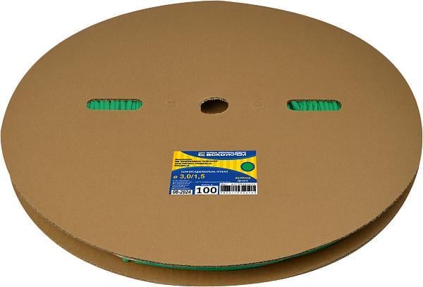 Трубка термоусадочная АСКО-УКРЕМ 3/1,5 мм 100 м Зеленый (28684057)