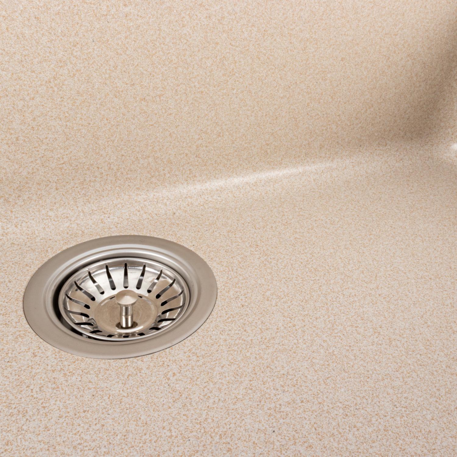 Мийка кухонна Platinum PLS-A39150 гранітна прямокутна 780x450 мм Бежевий (25961079) - фото 6