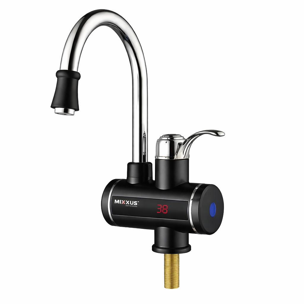 Водонагреватель проточный на мойку MIXXUS Electra 240-E 3 кВт с индикатором температуры Black (MI2828)