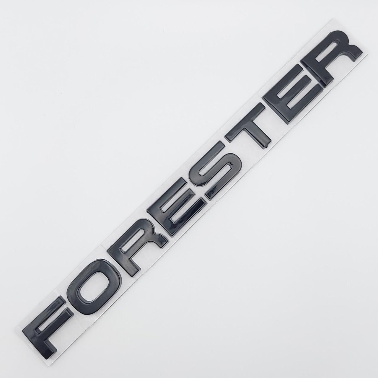 Эмблема надпись Forester Subaru металл 24х2,1 см Черный глянцевый (1791203133)