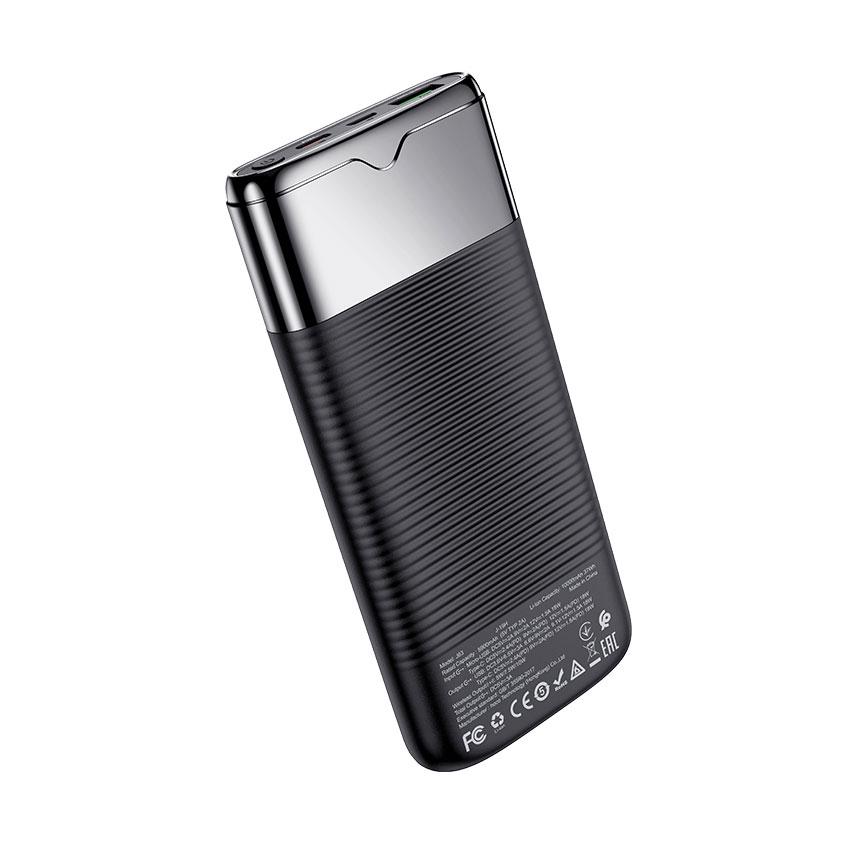 Power Bank Hoco J63 18 Вт 10000 mAh 1 USB/1 Type-C PD/QC 3 A Black с беспроводной зарядкой 10 В (HC-J63) - фото 3