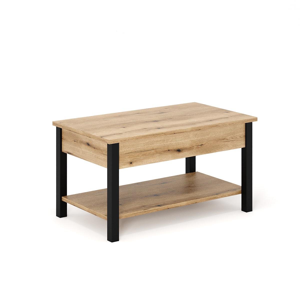 Журнальный стол-трансформер Desk 2,0 мм 940x540x450 мм Дуб Эвок/Черный (GATB14100000030) - фото 2