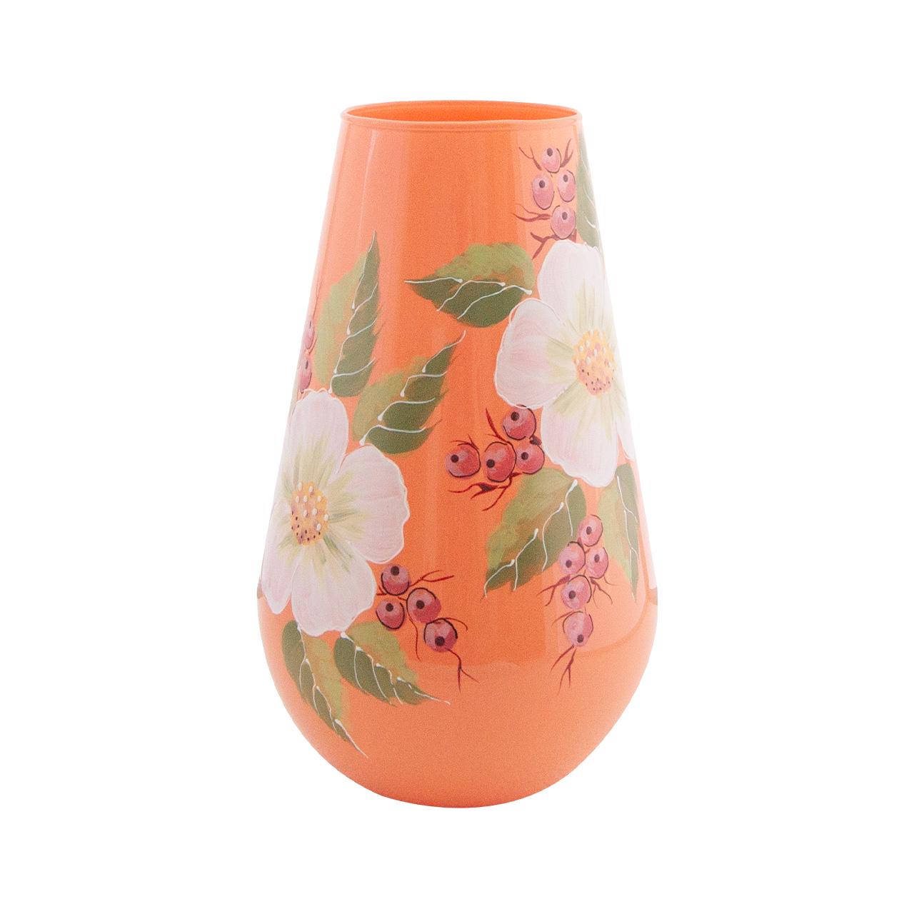 Ваза стеклянная VB Burnelli ручная роспись H 25 см D 14,5 см (24042-2504) - фото 2 Ваза стеклянная VB Burnelli ручная роспись H 25 см D 14,5 см (24042-2504) - фото 2