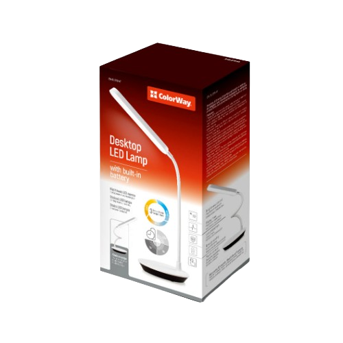 Настільна лампа ColorWay Portable&Flexible 360 LED з вбудованим акумулятором Білий (УТ000099670) - фото 2 Настільна лампа ColorWay Portable&Flexible 360 LED з вбудованим акумулятором Білий (УТ000099670) - фото 2