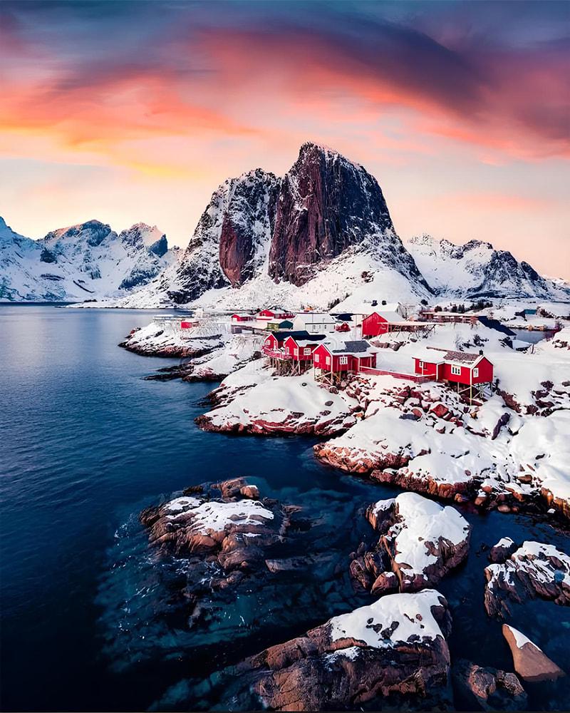 Картина по номерам Brushme SH52770 Рыбацкая Деревня в Норвегии 40x50 см (19727)