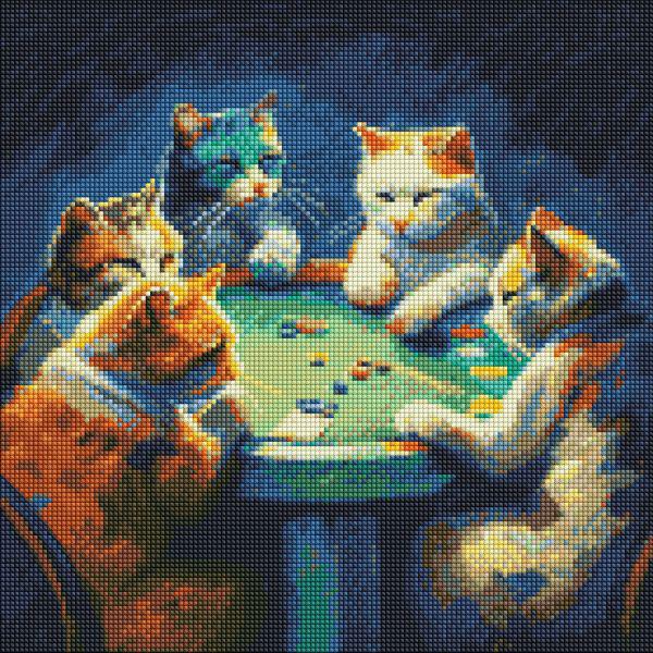 Алмазная мозаика Идейка Азартные пушистики 40x40 см (Id-AMO7522)