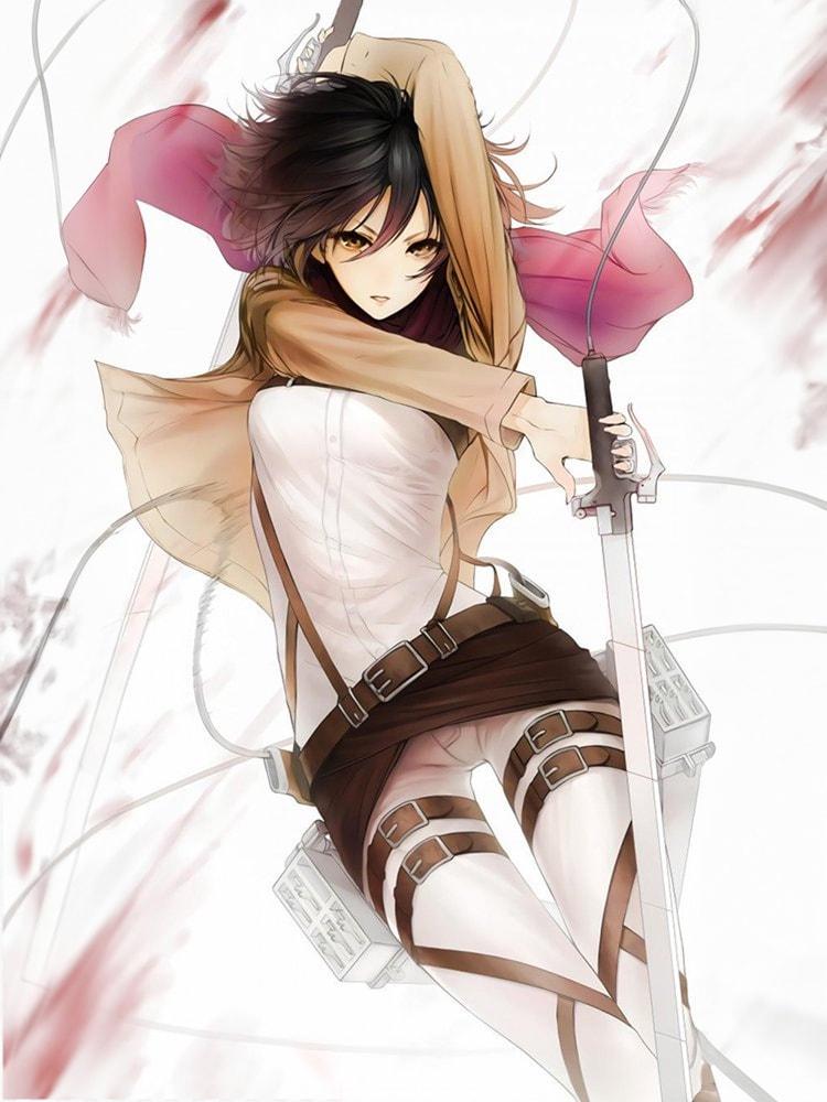 Алмазна мозаїка SHLab Атака Титанів Мікаса Аккерман SH-32628 30x40 см (32628)