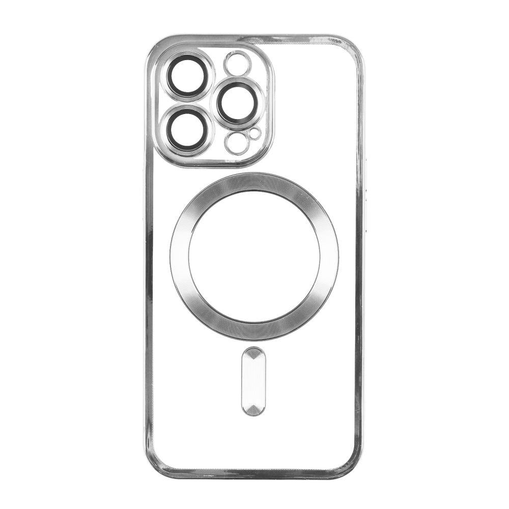 Чохол TPU Metallic Full Camera with Magsafe для Iphone 15 Pro SILVER - фото 1