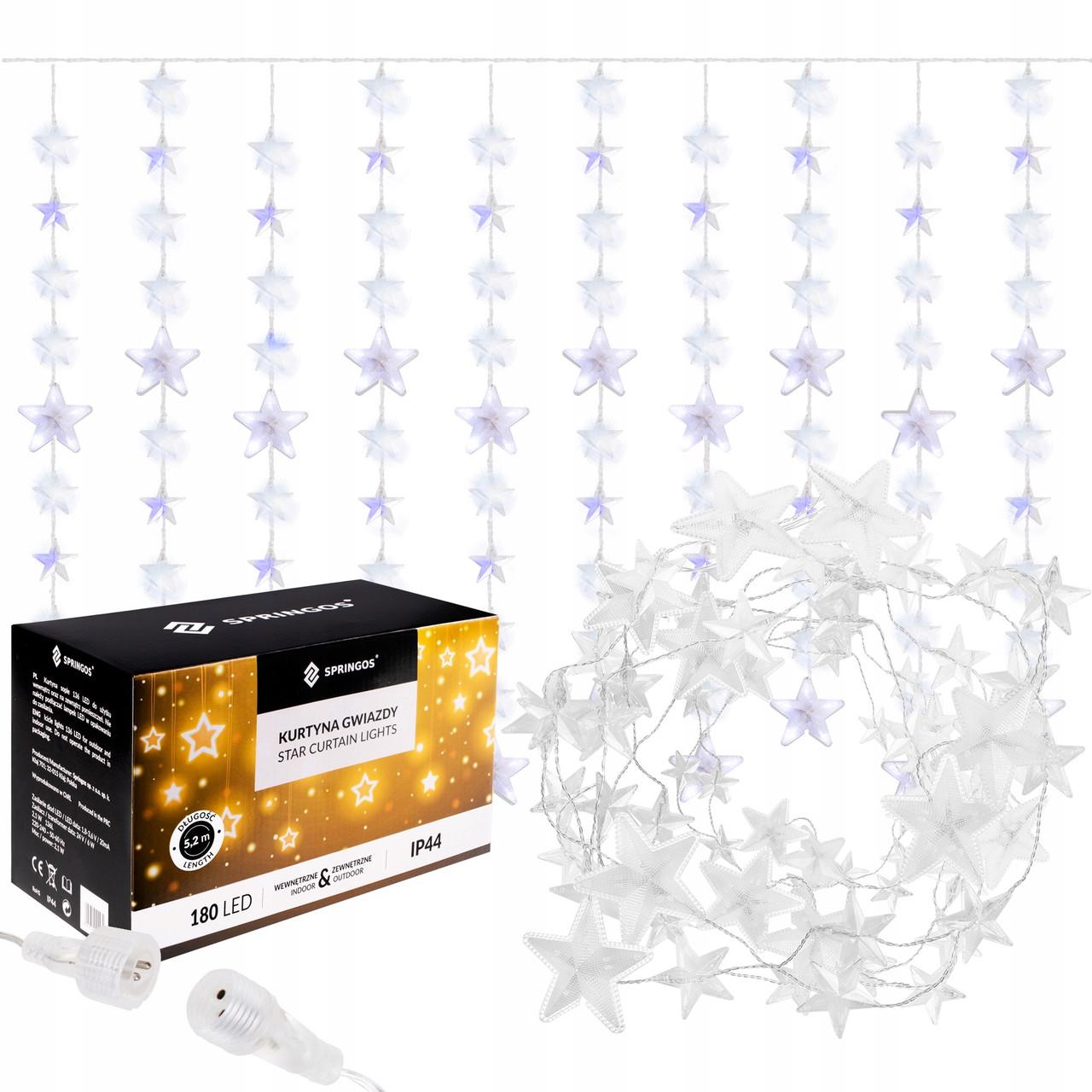 Гірлянда-бахрома вулична Springos 2 м 180 Led Cold White/Blue (CL4003 s-vida L) - фото 3 Гірлянда-бахрома вулична Springos 2 м 180 Led Cold White/Blue (CL4003 s-vida L) - фото 3