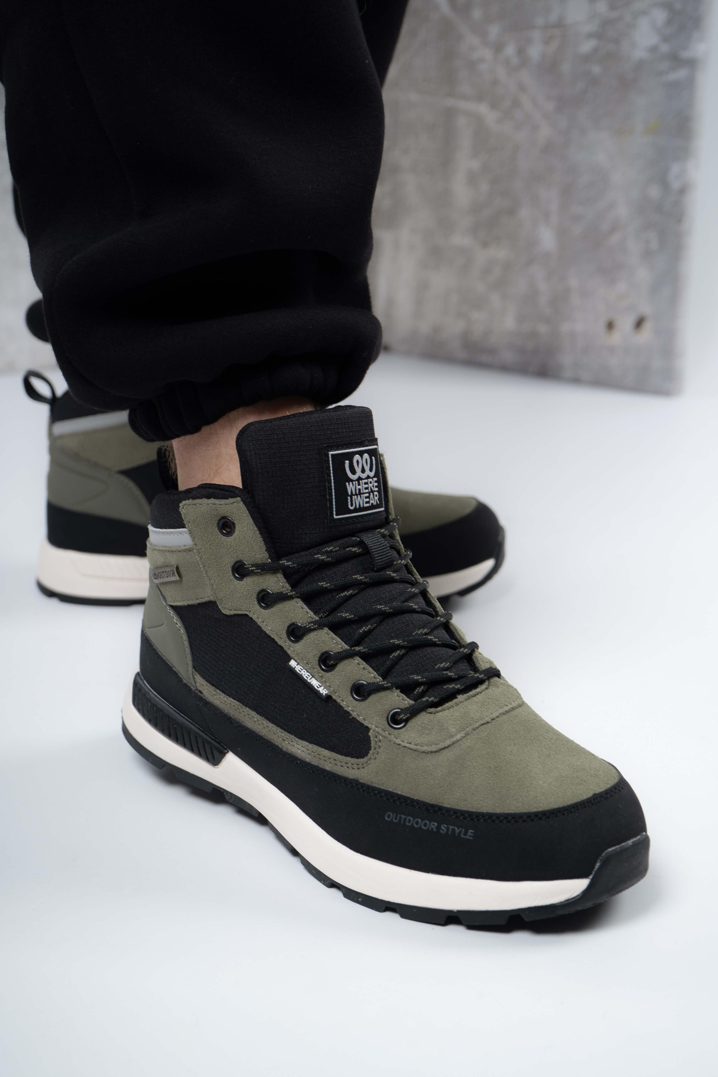 Ботинки мужские зимние на флисе Where Uwear 346914 р. 41 Хаки