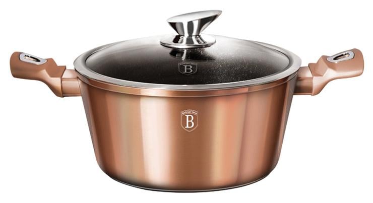 Кастрюля Berlinger Haus Rose Gold 4,1 л с крышкой индукционная с антипригарным покрытием (BH-1515N)