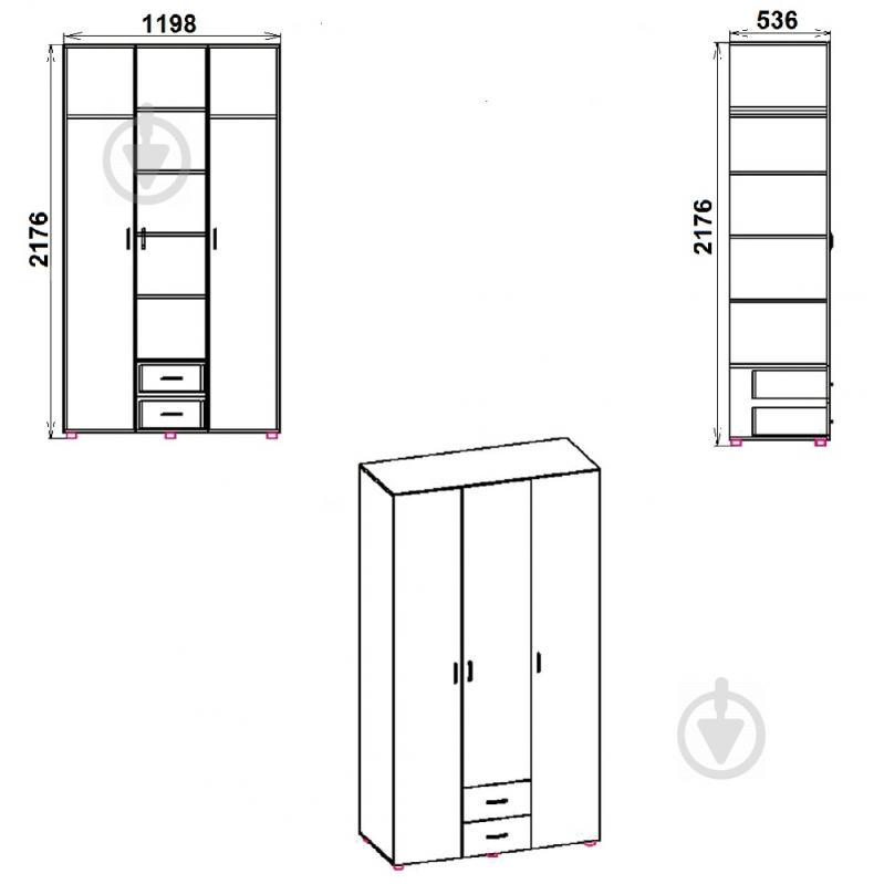 Шкаф KOMPANIT-6 Дуб - фото 2 Шкаф KOMPANIT-6 Дуб - фото 2