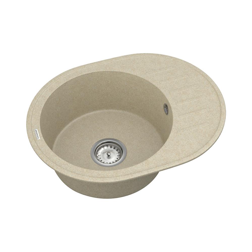 Кухонная мойка VANKOR Lira LMO 02.57 Beige с сифоном