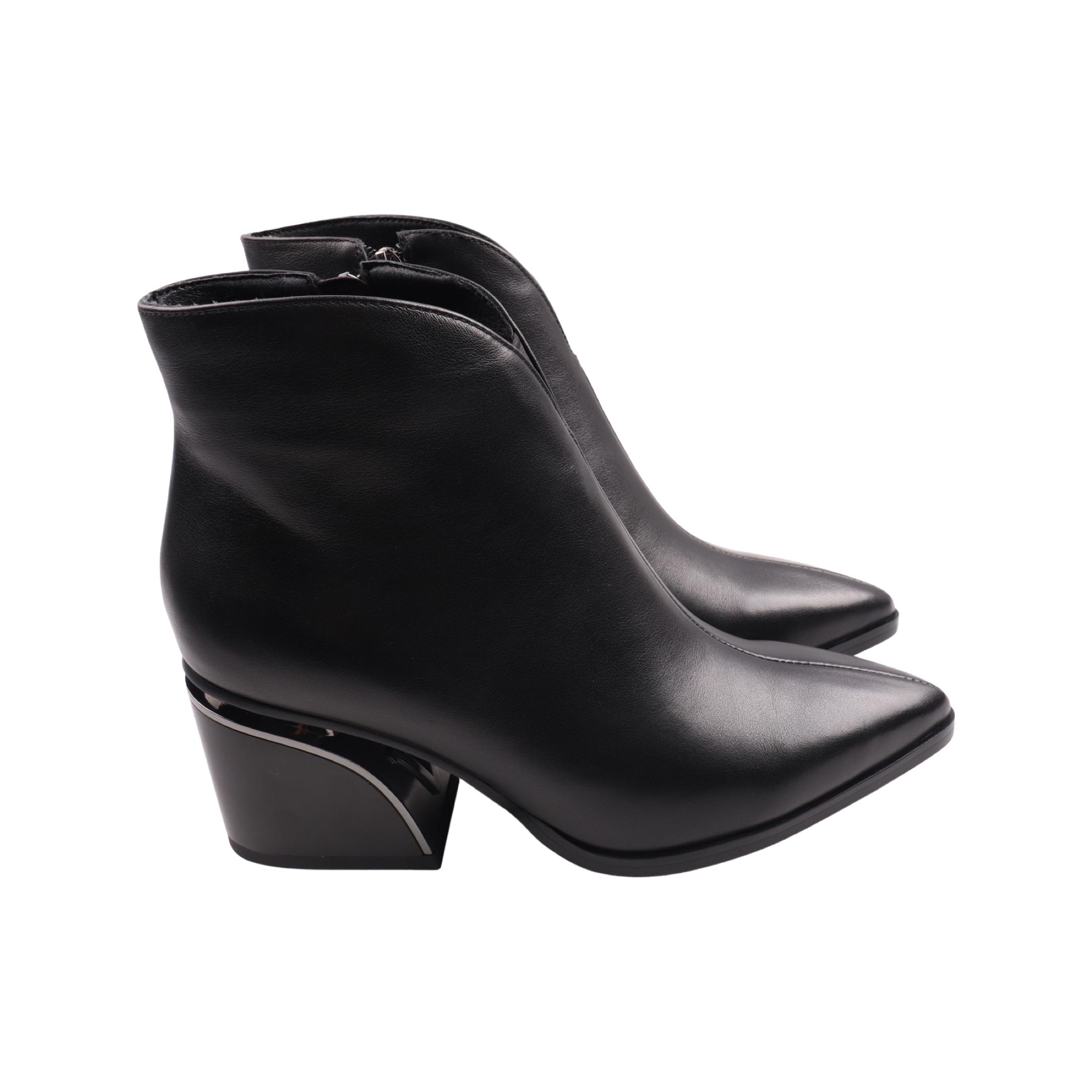 Ботильоны женские Melanda из кожи р. 38 Черный (142-23DH)