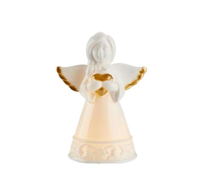 Статуэтка Новогодний ангел LED 12х9х16 см фарфор (3a01b40f)
