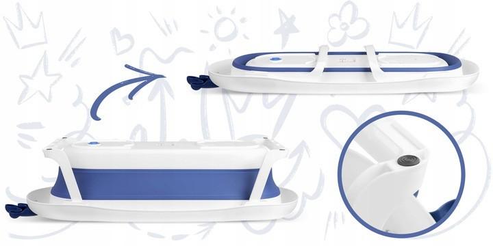 Ванночка складна дитяча Ricokids RK-280 з подушкою Біло-синій (280250) - фото 4