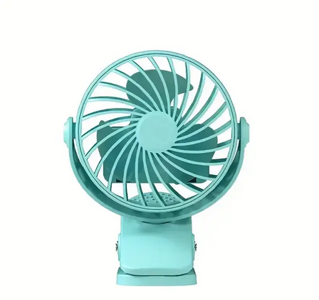 Вентилятор акумуляторний переносний на прищіпці з підсвічуванням USB (F4G)