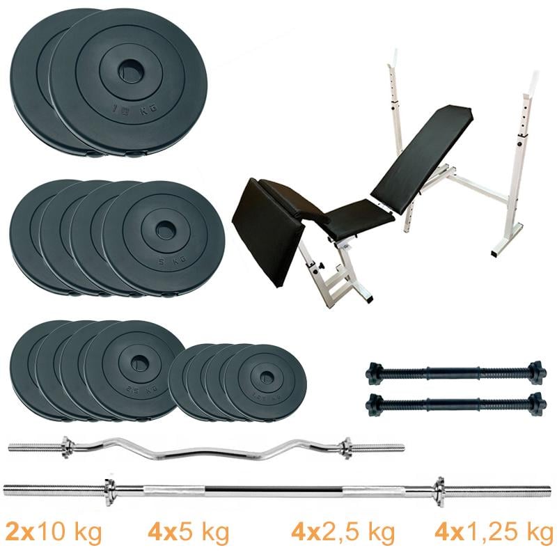 Лава для жима с набором штанг и гантелей Newt ProGym Scott Set Pro 70 кг (NE-SKM-PL-SCOT-70) - фото 7