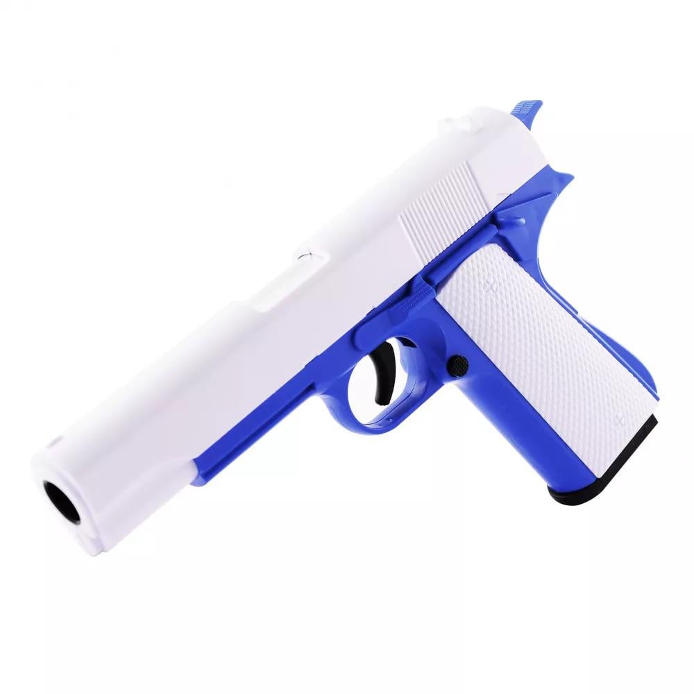 Пістолет іграшковий Colt M1911 з набоями та гільзами Біло-блакитний (591384)